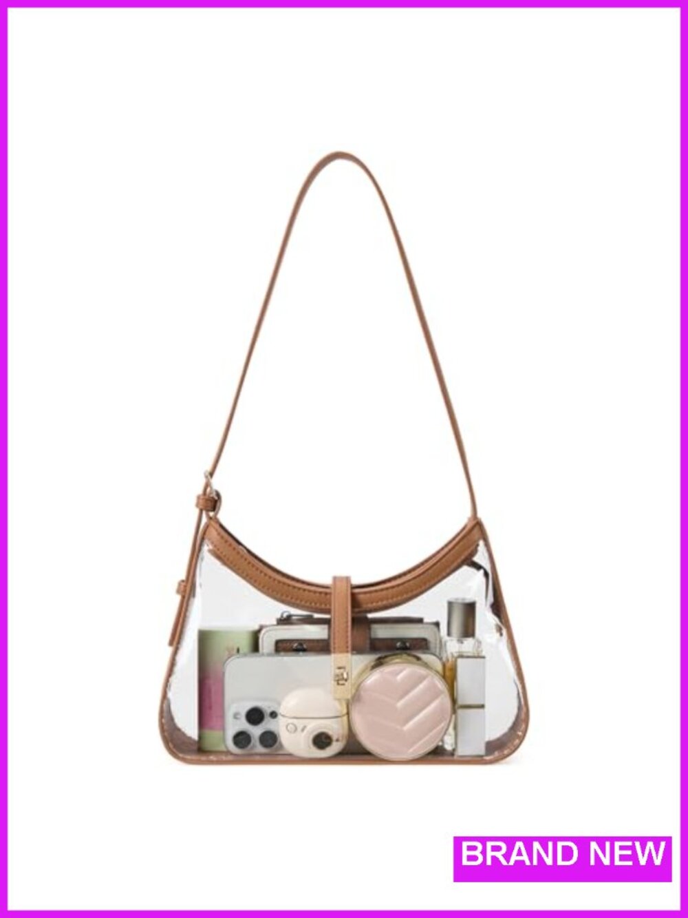 Clear PVC Transparent Stadium Approved Shoulder Bag Hobo for Concerts & Events